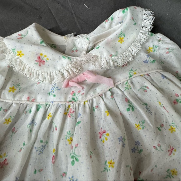 Vintage Dreamboat Floral Baby Dress with Lace Trim size 12 months - Picture 3 of 5